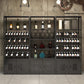 Metal Floor Wine Bottle & Glass Rack Modern Wine Holder Rack with Shelf