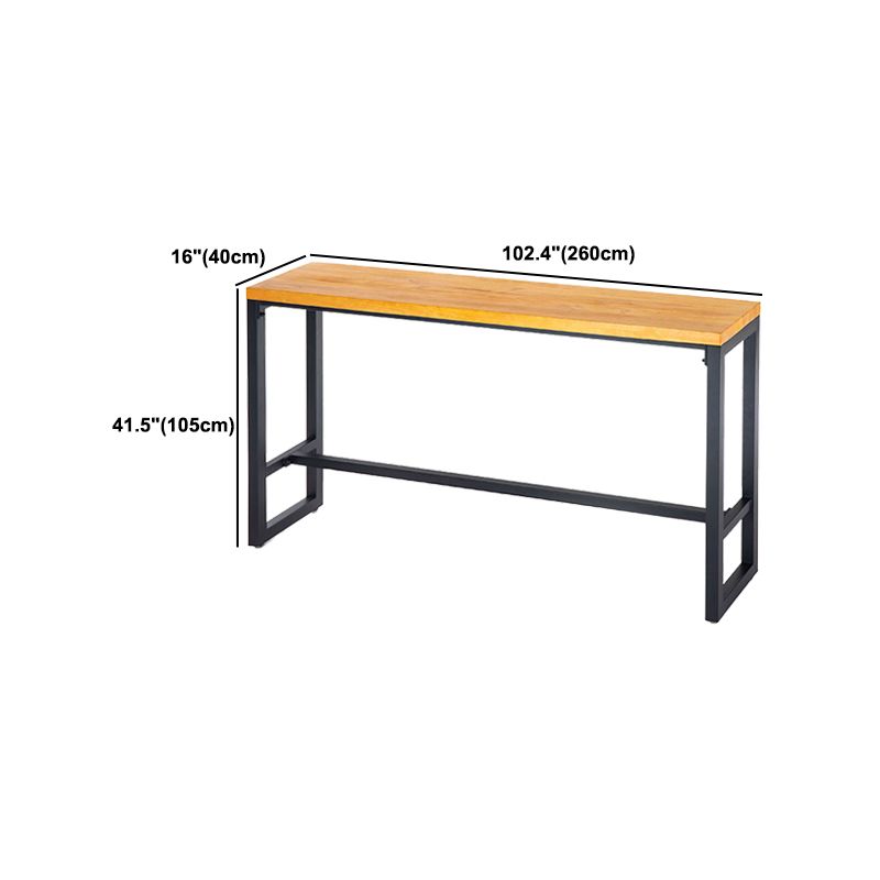 1/4/7/9 Piezas Juego de mesa de barra de hierro industrial Rectángulo Bistro de madera de pino con reposapiés