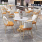Glam Sintered Stone White Dining Room Set with Round Table and Metal Base Dining Table Furniture Clearhalo 'Dining Room Sets' 'Dining Tables & Seating' 'dining_room_set' 'furn' 'furn_dining_room_set' 'Furniture' 'furniture_dining_room_set' 'Kitchen & Dining Furniture' 'kitchen&dining_furn' 'kitchen' 1200x1200_3295fcfc-781f-4800-9994-b457c493b129