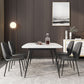 Witte eettafel ingesteld 1/2/5/7 PCS rechthoekige eettafel met wingback -stoelen