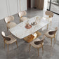 Ensemble de salle à manger luxueux avec plateau en pierre frittée, ensemble de Table de dinette rectangulaire de 1/4/5/6/7 pièces