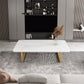 Glam Slate Rectangle Coffee Table with Golden Sled Base Coffee Table Set