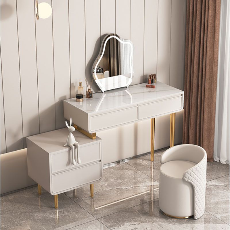 Glam With 2/4 Drawer Solid Wood Bedroom Standing Make-up Vanity