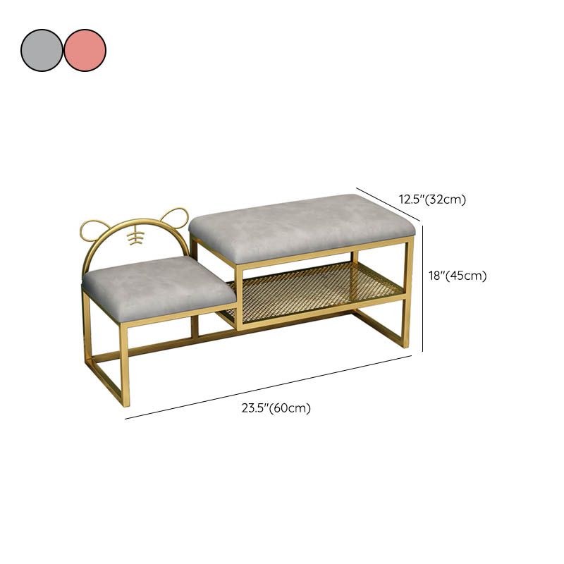 Glam Metal Entryway Bench Cushioned Rectangle Shoe Storage Seating Bench Clearhalo 'Benches' 'Chairs & Seating' 'furn' 'furn_benches' 'Furniture' 'Living Room Furniture' 1200x1200_329ab1c3-01a6-46c0-b27d-631bb28fba93