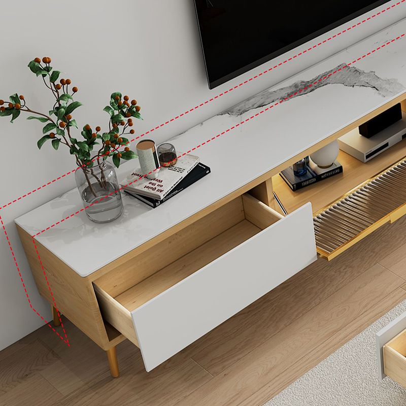 スレートとウッドテレビスタンドモダンミニマリストホームクローズドテレビスタンドコンソール