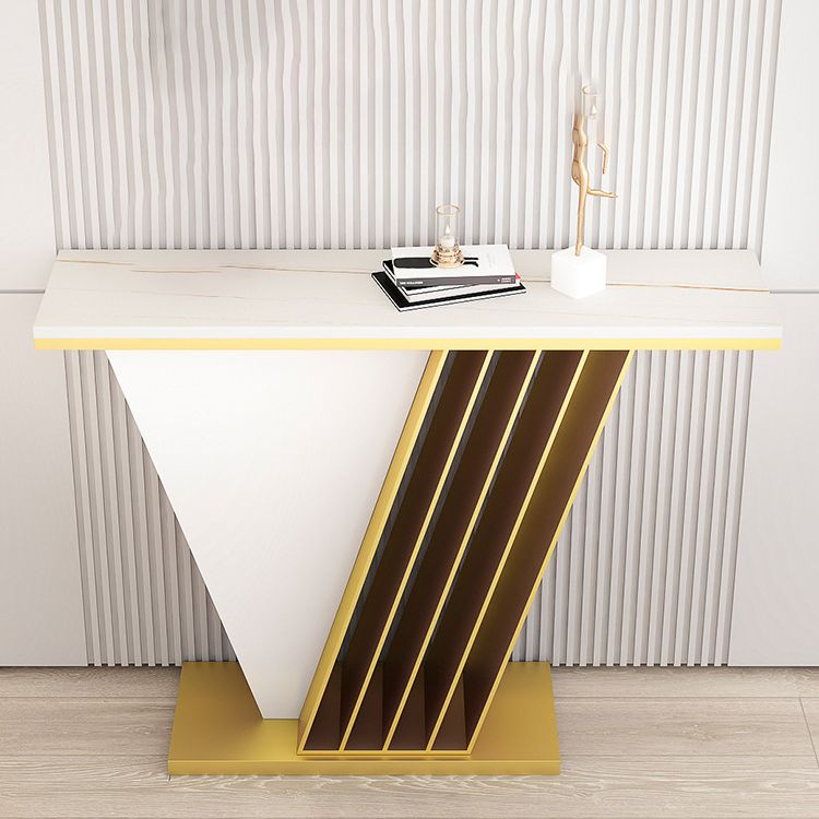 Tavolo da divano console in pietra glam tavolo accento di ferro rettangolare per sala