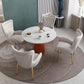 Minimalist Kitchen Standard Dining Table White Sintered Stone Dining Table with Pedestal Base Clearhalo ' dining_table' 'Dining Tables & Seating' 'Dining Tables' 'furn' 'furn_dining_table' 'Furniture' 'furniture_dining_table' 'Kitchen & Dining Furniture' 'kitchen&dining_furn' 'kitchen' 'kitchen_dining_table' 1200x1200_329b74fe-4d36-4bef-893e-7ef535cb4717