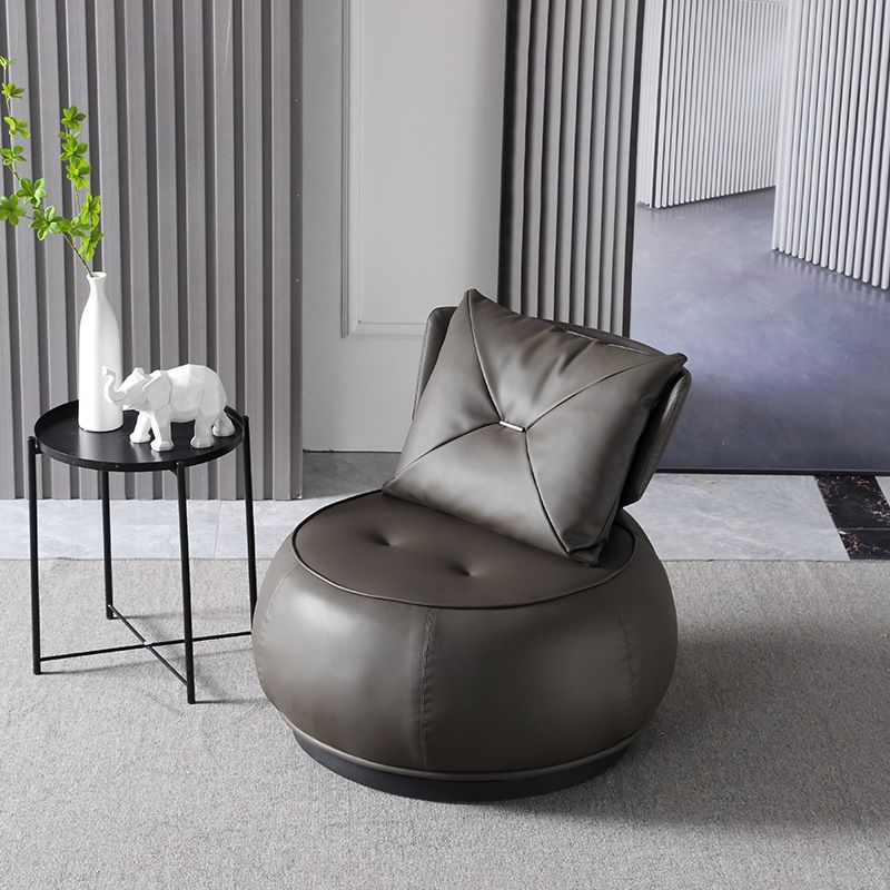 Modern Pillow Back Armless Leather Living Room Parsons Chair Clearhalo 'Accent Chairs' 'accent_chairs' 'Chairs & Seating' 'furn' 'furn_accent_chairs' 'Furniture' 'Living Room Furniture' 1200x1200_329c2cd1-680c-41f8-87e2-835bf940ee36