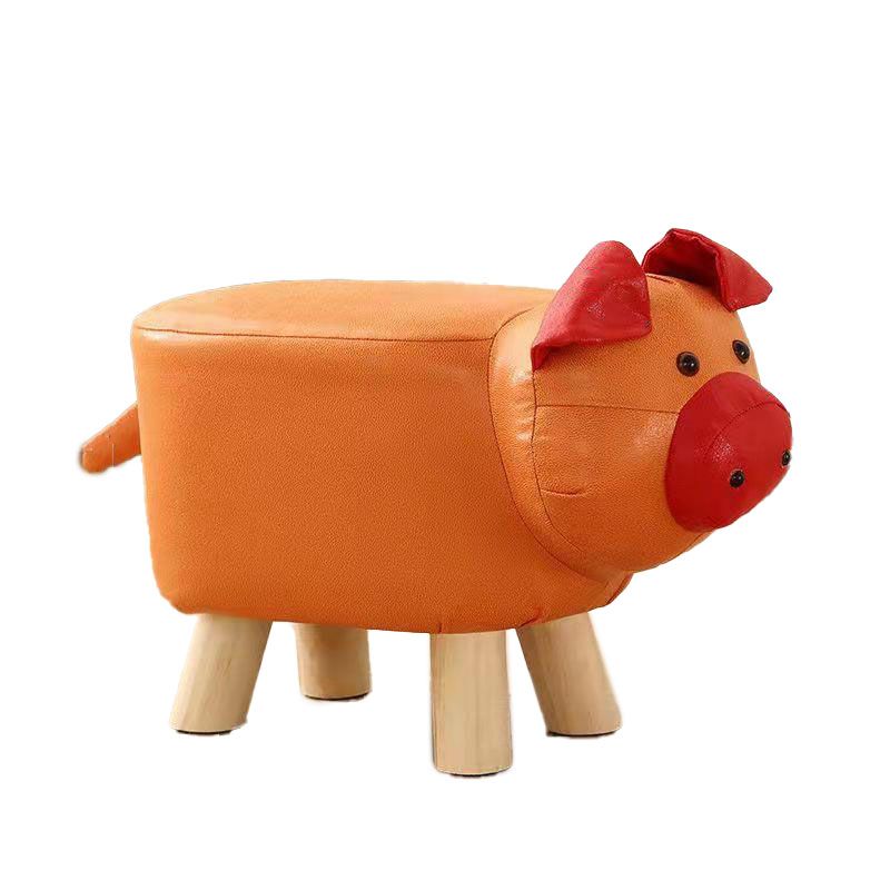 Contemporary Pouf Ottoman Cotton Upholstered Animal Shape Ottoman with Chair Legs Clearhalo 'furn' 'furn_ottomans_poufs' 'Furniture' 'Living Room Furniture' 'Ottomans & Poufs' 'ottomans_poufs' 1200x1200_329cadb3-d865-4137-a9eb-3270426d01d0