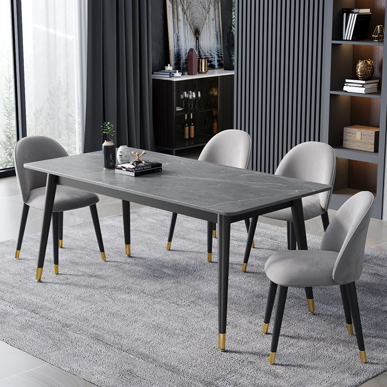 Contemporary Sintered Stone Top Dining Room Set with Rectangle Shape Dining Set for Kitchen Clearhalo 'Dining Room Sets' 'Dining Tables & Seating' 'dining_room_set' 'furn' 'furn_dining_room_set' 'Furniture' 'furniture_dining_room_set' 'Kitchen & Dining Furniture' 'kitchen&dining_furn' 'kitchen' 1200x1200_329d63c5-37ba-4383-8e84-49948ca3bd8f