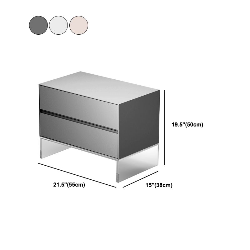 Contemporary Wood Nightstand 20-inch Tall 2-Drawer Night Table with Acrylic Base Clearhalo 'Bedroom Furniture' 'furn' 'furn_night_stand' 'Furniture' 'night_stand' 'Nightstands' 1200x1200_329d675b-82ee-4cf7-99d4-9ac671eb8976