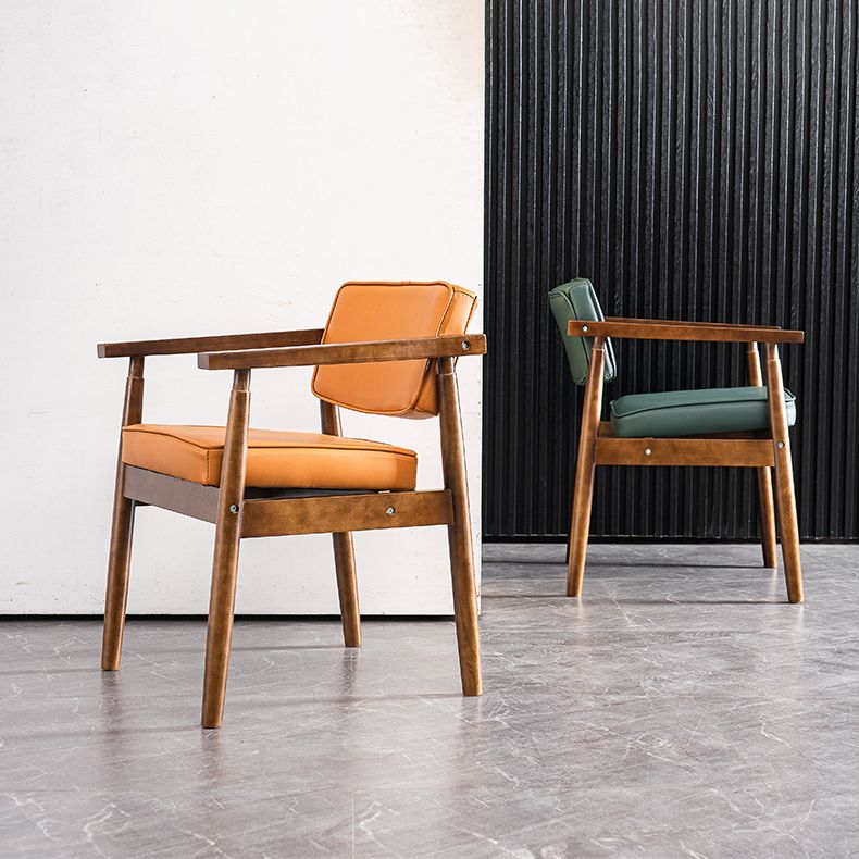 Contemporary Kitchen Leather Square Dining Chair Open Back Dining Side Chair Clearhalo ' kitchen&dining_furn' 'Dining Chairs' 'Dining Tables & Seating' 'dining_chair' 'furn' 'furn_dining_chair' 'Furniture' 'furniture_dining_chair' 'Kitchen & Dining Furniture' 'kitchen' 1200x1200_329f6049-d7e2-44de-8285-3310cc4e00e3