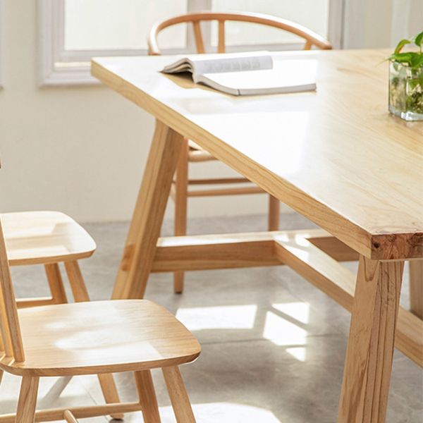 Rectangle Pine Solid Wood Table Modern Indoor Dining Table with Trestle Base for Restaurant Clearhalo ' dining_table' 'Dining Tables & Seating' 'Dining Tables' 'furn' 'furn_dining_table' 'Furniture' 'furniture_dining_table' 'Kitchen & Dining Furniture' 'kitchen&dining_furn' 'kitchen' 'kitchen_dining_table' 1200x1200_32a0103d-cf7e-4ba8-8546-cdf215990729