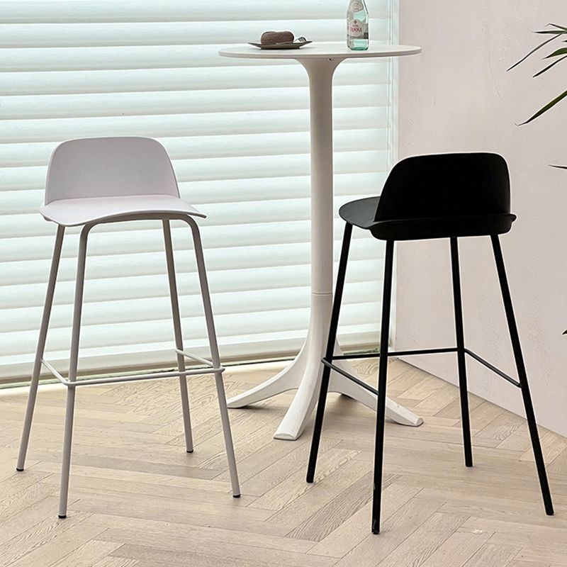Scandinavia Style Bar-stool Iron Legs with Footrest PP Rectangle Seat for Kitchen Bar Clearhalo 'Bar Furniture' 'Bar Stools' 'bar_stools' 'furn' 'furn_bar_stools' 'furniture_bar_stools' 'Kitchen & Dining Furniture' 'kitchen&dining_furn' 'kitchen' 'kitchen_furn' Furniture' 1200x1200_32a05931-b39e-4ac9-97cd-b7504256ea19