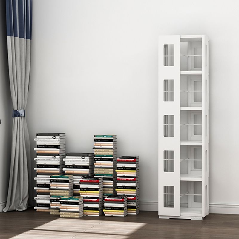 Open Back Bookshelf Modern Metal Geometric Rotatable Bookcase