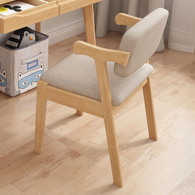 Scandinavian Beech Open Back Arm Chair Matte Finish Upholstered Dining Chair Clearhalo ' kitchen&dining_furn' 'Dining Chairs' 'Dining Tables & Seating' 'dining_chair' 'furn' 'furn_dining_chair' 'Furniture' 'furniture_dining_chair' 'Kitchen & Dining Furniture' 'kitchen' 1200x1200_32a0c22e-0598-4677-a5c0-b1c98884ac34