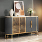 Scheda laterale Glam Credenza Stone Glass con armadi e cassetti