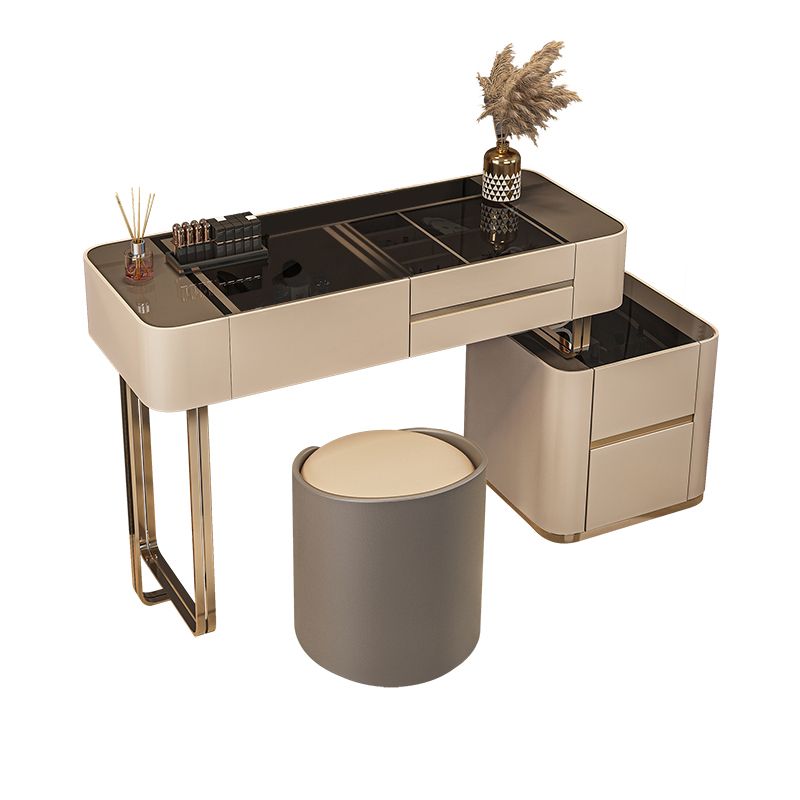 Lussuoso tavolo da toeletta da toeletta per trucco in legno e metallo e tavolo da toeletta a specchio illuminato