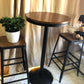 Industrial Style Black Iron Bar Table Brown Wood Top Bistro Table for Cafe Clearhalo 'Bar Furniture' 'Bar Tables' 'bar_tables' 'furn' 'furn_bar_tables' 'Furniture' 'furniture_bar_tables' 'Kitchen & Dining Furniture' 'kitchen&dining_furn' 'kitchen' 1200x1200_32a1cc2a-9203-413e-acd8-a3311d888aee