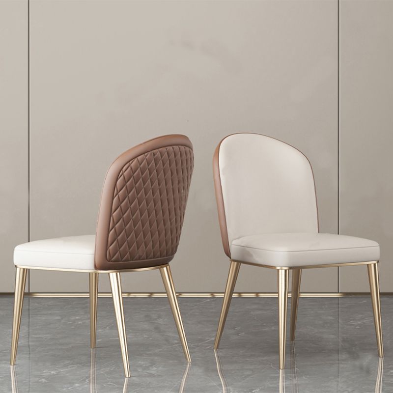 Sala da pranzo glam parsons sedia gambe in metallo sedia imbottita in pelle finta