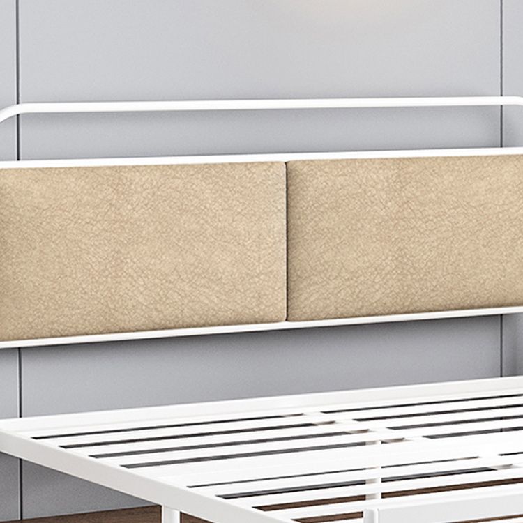 Metalen lattenbed 79 inch breed met rechthoekige gestoffeerd hoofdeinde