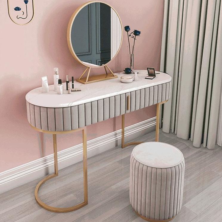 Tavolo da toeletta da top-up in marmo da 1 traino glam