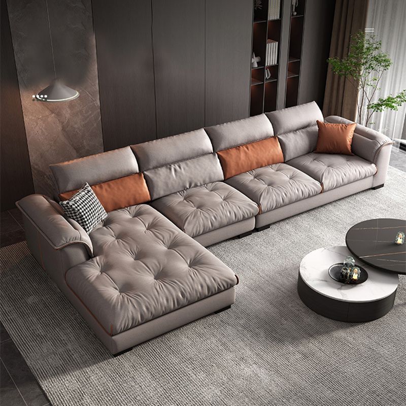 Scandinavian Sofa & Chaise Stain Resistant Pillow Top Arm Sectional