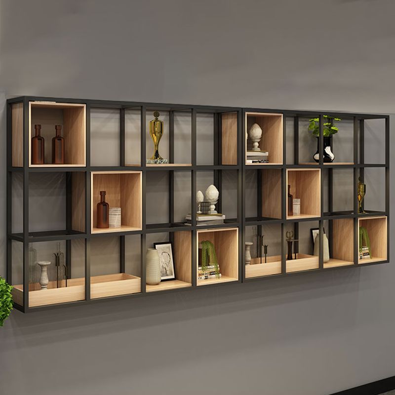 Wooden Wall Mounted Bookshelf Floating Industrial Bookcase with Shelves Clearhalo 'Bookcases' 'furn' 'furn_bookcases' 'Furniture' 'Office Furniture' 1200x1200_32a65e37-a058-455f-be93-e0405931ffca