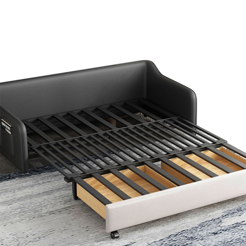 Faux leather Sleeper Sofa 32.28" Wide White Sofa Bed with Cushion Back Clearhalo 'furn' 'furn_futons' 'Furniture' 'Futons & Daybeds' 'Futons' 'Living Room Furniture' 1200x1200_32a66277-e3cb-4d94-91f0-fb4d4b08a449