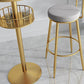 Marble Indoor Glam Bar Dining Table Iron Bistro Table with Single Pedestal Clearhalo 'Bar Furniture' 'Bar Tables' 'bar_tables' 'furn' 'furn_bar_tables' 'Furniture' 'furniture_bar_tables' 'Kitchen & Dining Furniture' 'kitchen&dining_furn' 'kitchen' 1200x1200_32a67f57-1616-4814-9cf8-3ad563ecda7f