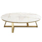 Glam ovale leistenen salontafel, 47 cm hoge cocktailtafel met ijzeren kruispoten