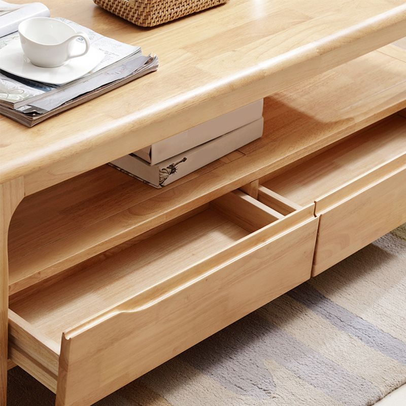 Contemporary 4 Legs Solid Wood with Drawer Rectangular/Square Coffee Table Clearhalo 'Coffee & Accent Tables' 'Coffee Tables' 'coffee_tables' 'furn' 'furn_coffee_tables' 'Furniture' 'Living Room Furniture' 1200x1200_32a89252-4885-439d-9ab1-fc9f1d10e0eb