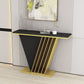Tavolo da divano console in pietra glam tavolo accento di ferro rettangolare per sala