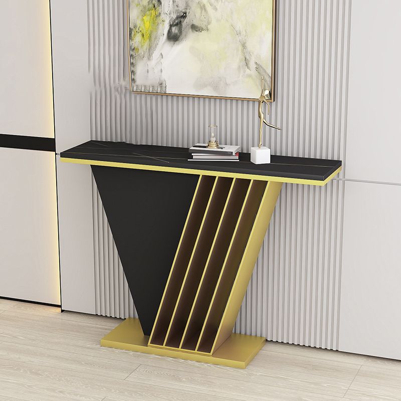 Tavolo da divano console in pietra glam tavolo accento di ferro rettangolare per sala