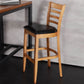 Modern Style Low Back Bar stool PU Leather Counter Bar Stool with Wooden Legs