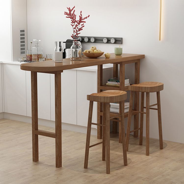 Contemporary Solid Wood Living Room Bar Dining Table in Brown Clearhalo 'Bar Furniture' 'Bar Tables' 'bar_tables' 'furn' 'furn_bar_tables' 'Furniture' 'Kitchen & Dining Furniture' 1200x1200_32aad38b-2a39-4300-b704-95daab32b466