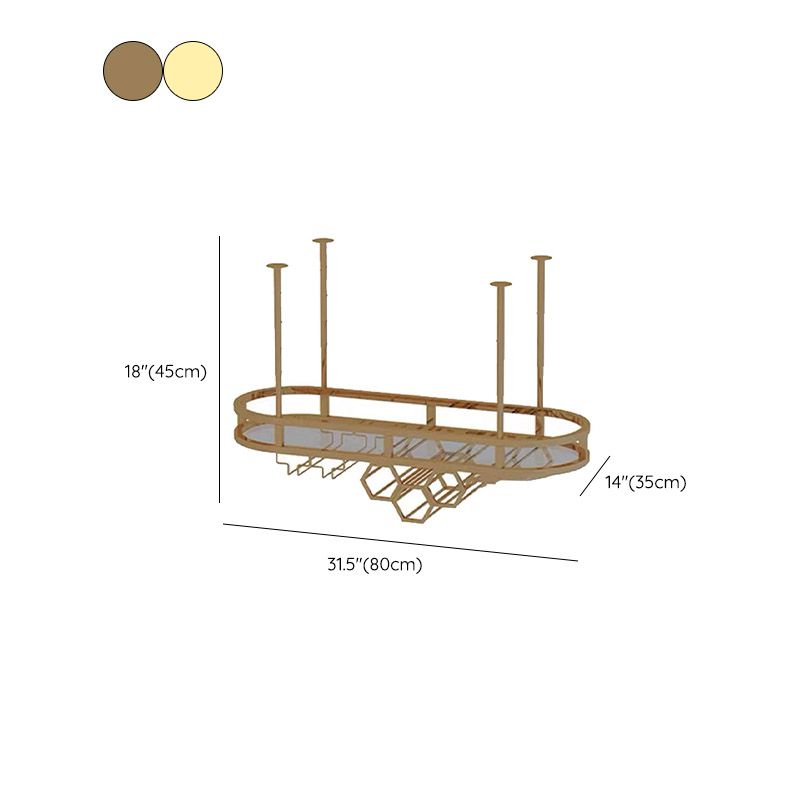 Glam Hanging Wine Rack Metal Wine Bottle & Glass Rack for Living Room Clearhalo 'furn' 'furn_wine_racks' 'Furniture' 'Kitchen & Dining Furniture' 'Wine Racks' 'wine_racks' 1200x1200_32ab9990-77c3-4ef8-a8bf-01ff42017008
