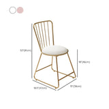 Silla de comedor de comedor lateral de patas de oro sin brazo tapizado glamoroso