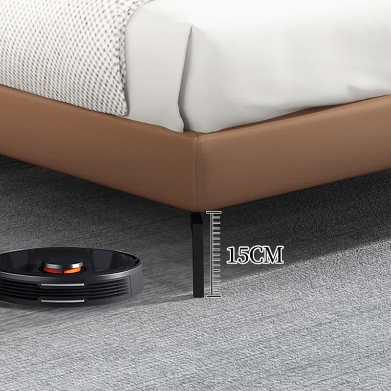 Zeitgenössisches gepolstertes Standardbett, rechteckiges Kopfteilbett