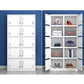 White Metal Wardrobe Armoire Contemporary Hinged Wardrobe Cabinet
