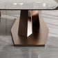 Glam Sintered Stone Rectangle Dining Table Kitchen Standard Dining Table with Pedestal Base Clearhalo ' dining_table' 'Dining Tables & Seating' 'Dining Tables' 'furn' 'furn_dining_table' 'Furniture' 'furniture_dining_table' 'Kitchen & Dining Furniture' 'kitchen&dining_furn' 'kitchen' 'kitchen_dining_table' 1200x1200_32ad6a66-913c-42a6-82a4-fc3e5854eee1