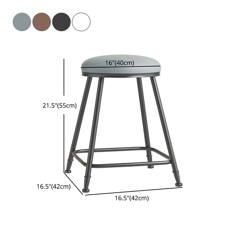 Scandinavian Backless Footrest Barstool Matte Finish Upholstered Home Stool Clearhalo 'Bar Furniture' 'Bar Stools' 'bar_stools' 'furn' 'furn_bar_stools' 'Furniture' 'furniture_bar_stools' 'Kitchen & Dining Furniture' 1200x1200_32af51fe-9c44-403c-8f65-9afd864095d0