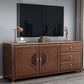 Vintage Brown Media Console Walnut Stand Console with Drawers Clearhalo 'furn' 'furn_tv_stands_entertainment_centers' 'Furniture' 'Living Room Furniture' 'TV Stands & Entertainment Centers' 'TV Stands & Media Storage Furniture' 'tv_stands_entertainment_centers' 1200x1200_32b04d73-5a8c-4986-abd9-d983d5de4d16
