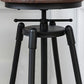 Industrial Metal Barstool Low Back Wood Footrest Adjustable Stool with Swivel