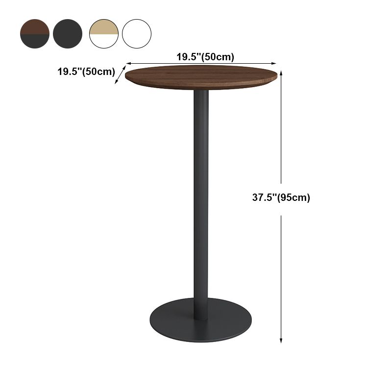 Contemporary Round Bar Dining Table Indoor Wood Bar Table with Iron ...