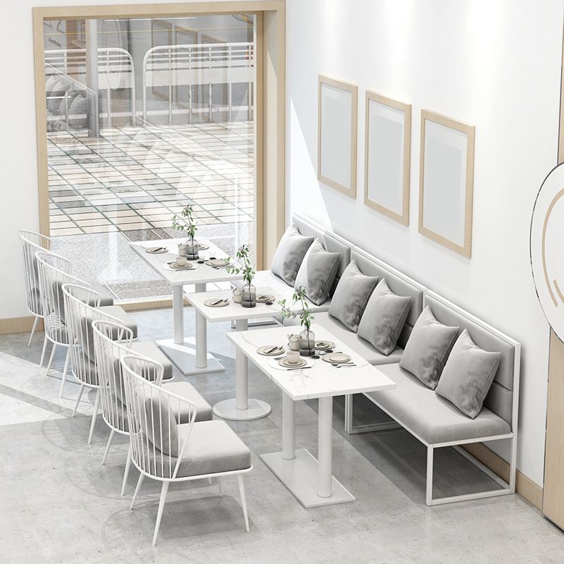 Sedie da pranzo in metallo da cucina sedie a braccio posteriore Windsor in bianco