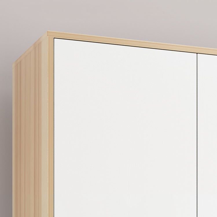 Bedroom Hinged Door Wardrobe with Wooden Legs Modern Cabinet with Clothes Rail Clearhalo 'Armoires & Wardrobes' 'armoires_wardrobes' 'Bedroom Furniture' 'furn' 'furn_armoires_wardrobes' 'Furniture' 1200x1200_32b50b2f-f9a0-4886-96a1-61c2cb2bef64