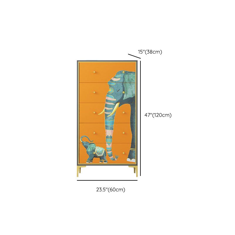 Cofre de lencería de madera con cofre vertical de almacenamiento glamoroso con cajones