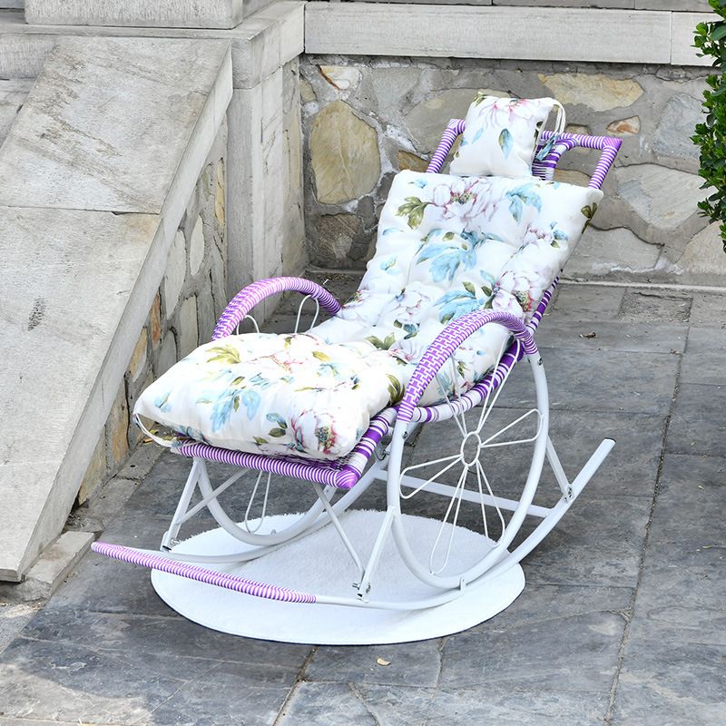 Chaise à bascule unique du milieu du siècle chaise à bascule paresseuse moderne avec coussin