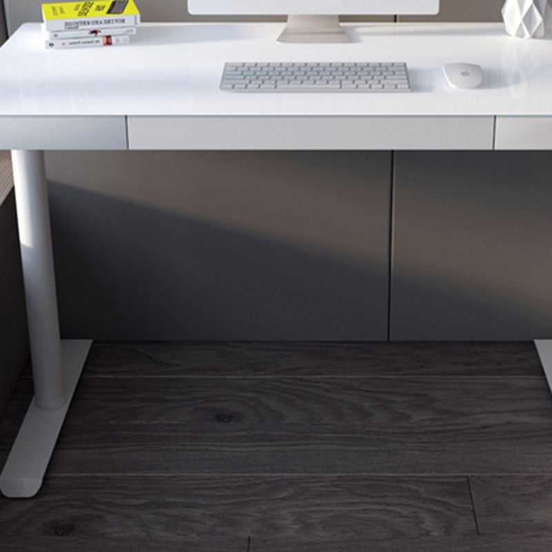 Contemporary Marble T-Shape Office Desk with Metal Legs Writing Desk Clearhalo 'furn' 'furn_office_desk' 'Furniture' 'Office Desks' 'Office Furniture' 'office_desk' 1200x1200_32b5f41e-e9d3-4dfe-b57a-31e07c2d1c9e